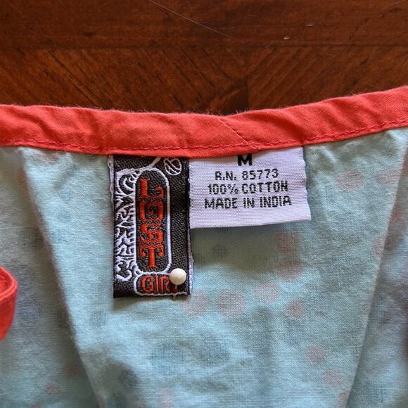Lost Multicolor Print Cotton Top Woman Size Medium Fun Print Retro Y2K - Picture 5 of 9